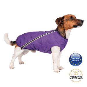 Sustainable Eco-Friendly Dog Jacket / Vest - Made in Ukraine - Purple, L