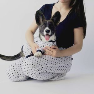 Polka Dot Dog Pajamas – Cozy & Stylish Matching PJs for Your Pup! - S
